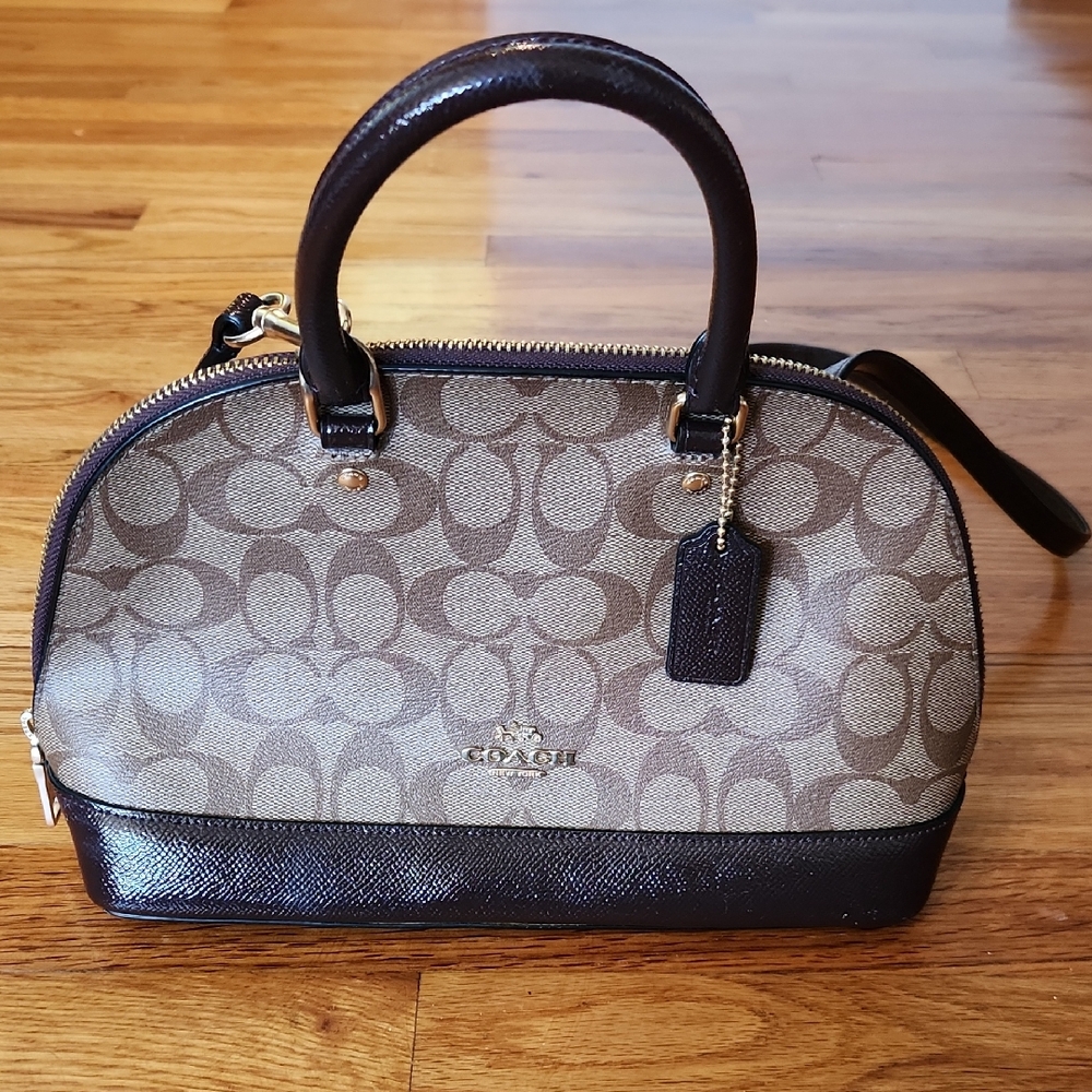 Coach Signature Brown and Black Satchel